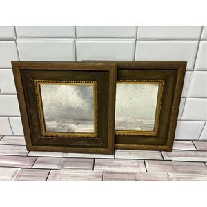 Gilded Twin Wall Mirrors with Velvet Accents